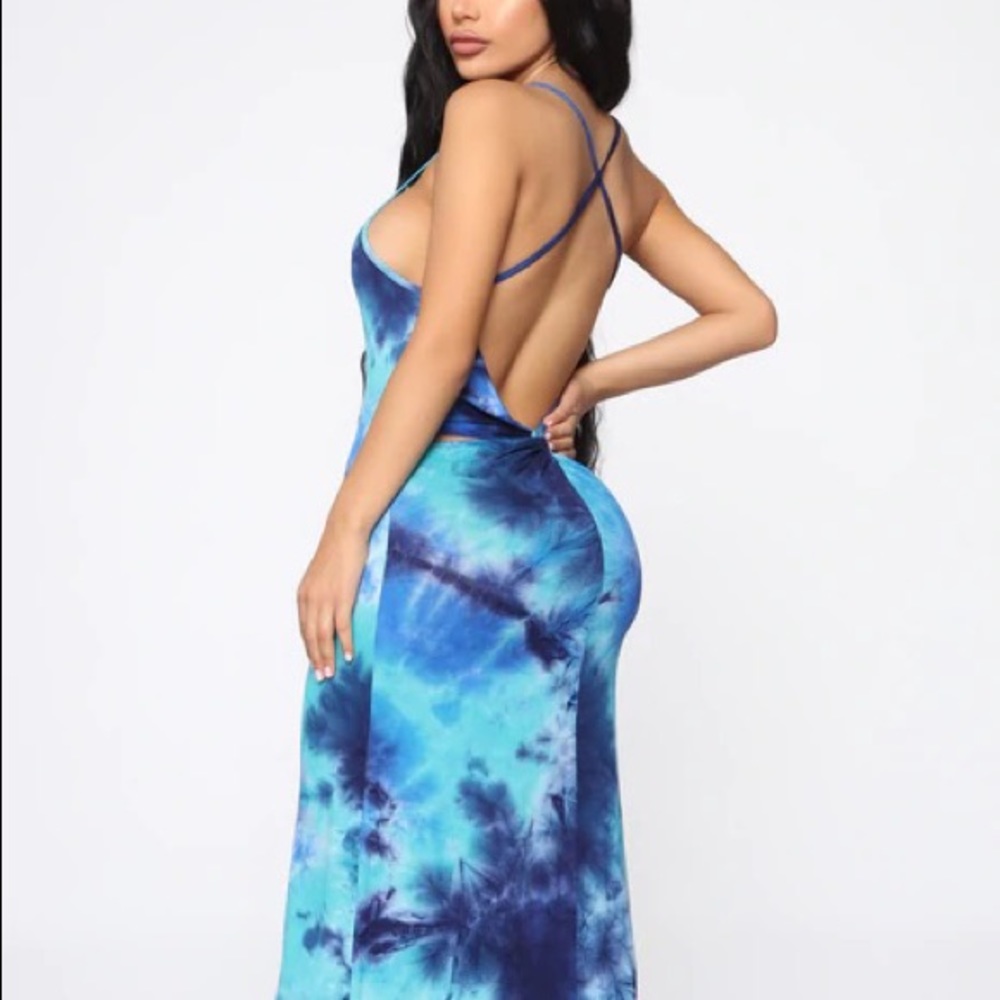 Fashion Nova Sundress “abilene tie dye maxi dress”